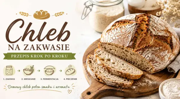 Chleb na zakwasie, domowy, pachnący, z chrupiącą skórką. Przepis krok po kroku.