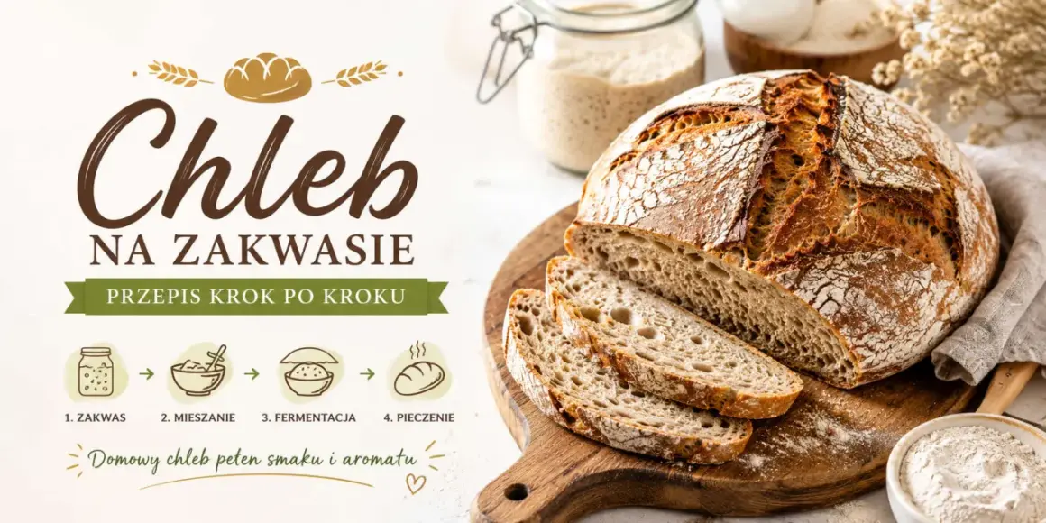 Chleb na zakwasie, domowy, pachnący, z chrupiącą skórką. Przepis krok po kroku.